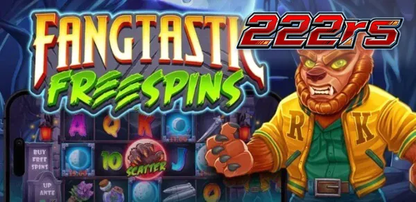 Tampilan visual slot Fangtastic Freespins dengan tema manusia serigala